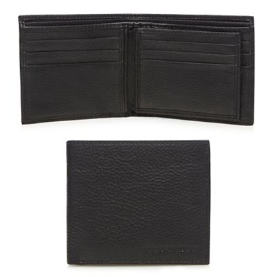 Black leather pebbled wallet in a gift box